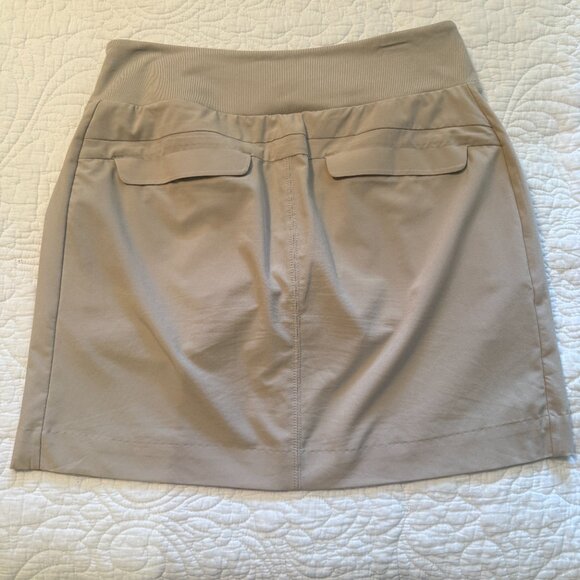 Athleta Soho Skort – Outdoor Performance Skirt Khaki with Shorts | Size 4 - Picture 2 of 3